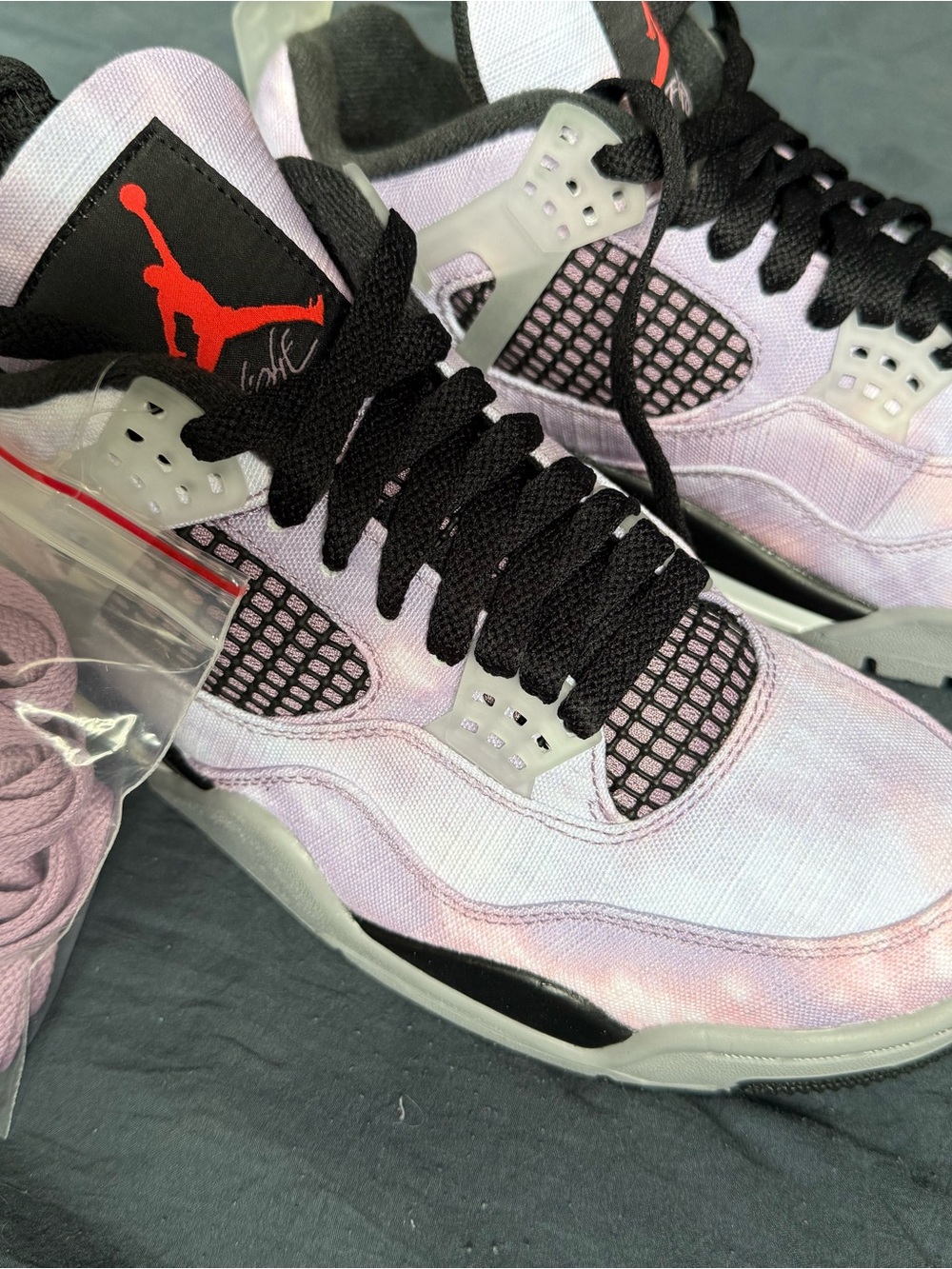Air Jordan 4 Retro SE 7.5 men’s 9-9.5 in womens Tie-Dye Sneakers lavender pink - Picture 6 of 15